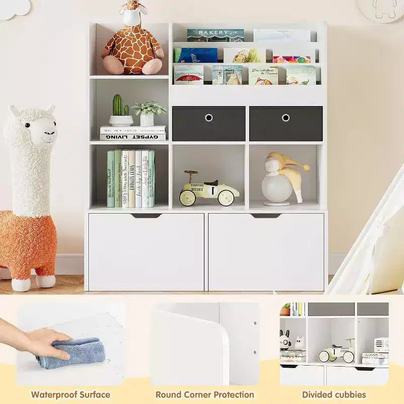 Libreria in legno per bambini con 4 cassetti e 7 scomparti