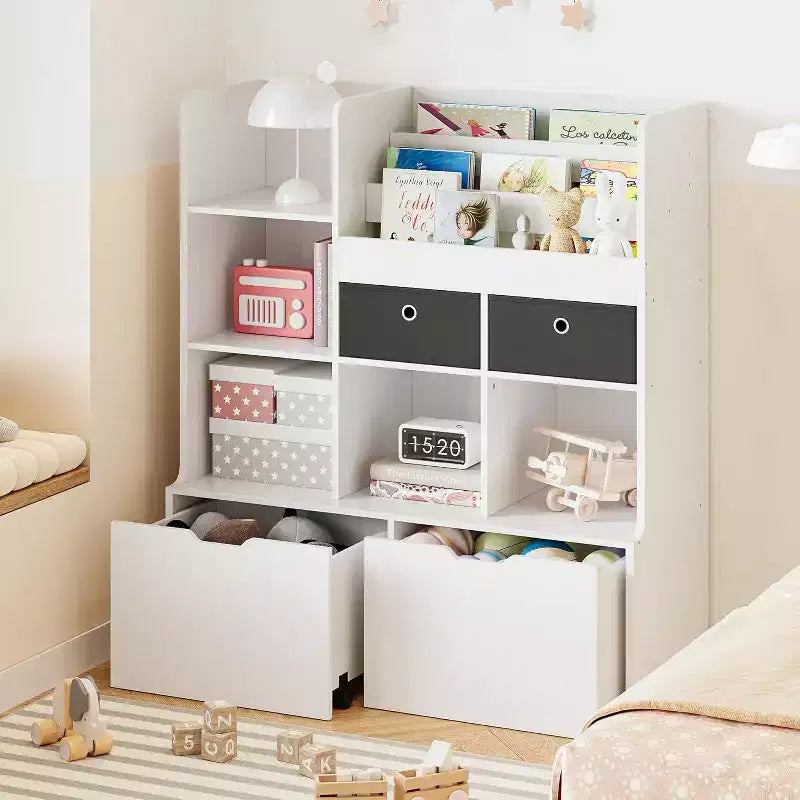 Libreria in legno per bambini con 4 cassetti e 7 scomparti