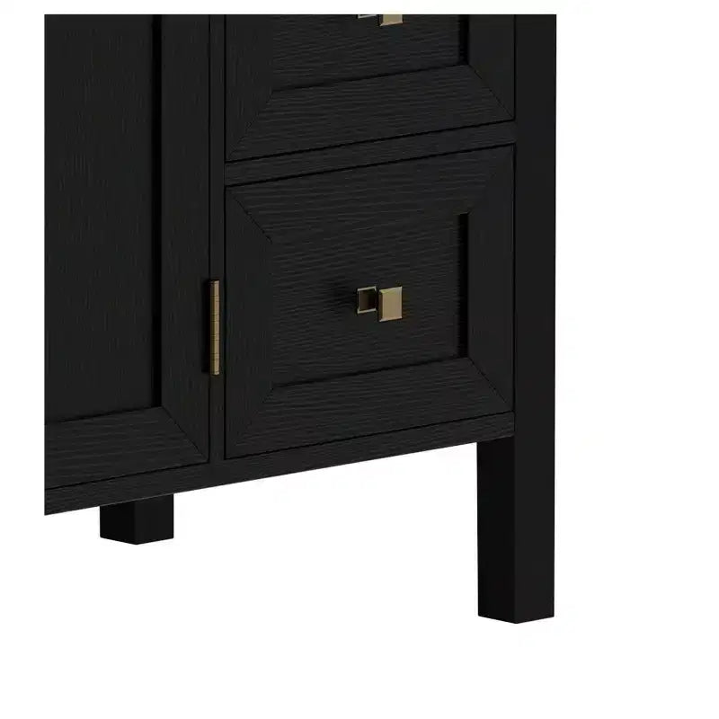 Mobile bagno da 90 cm con lavabo in ceramica, 3 cassetti e 2 ante con chiusura ammortizzata