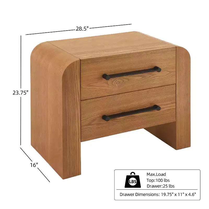 Comodino Moderno con 2 Cassetti