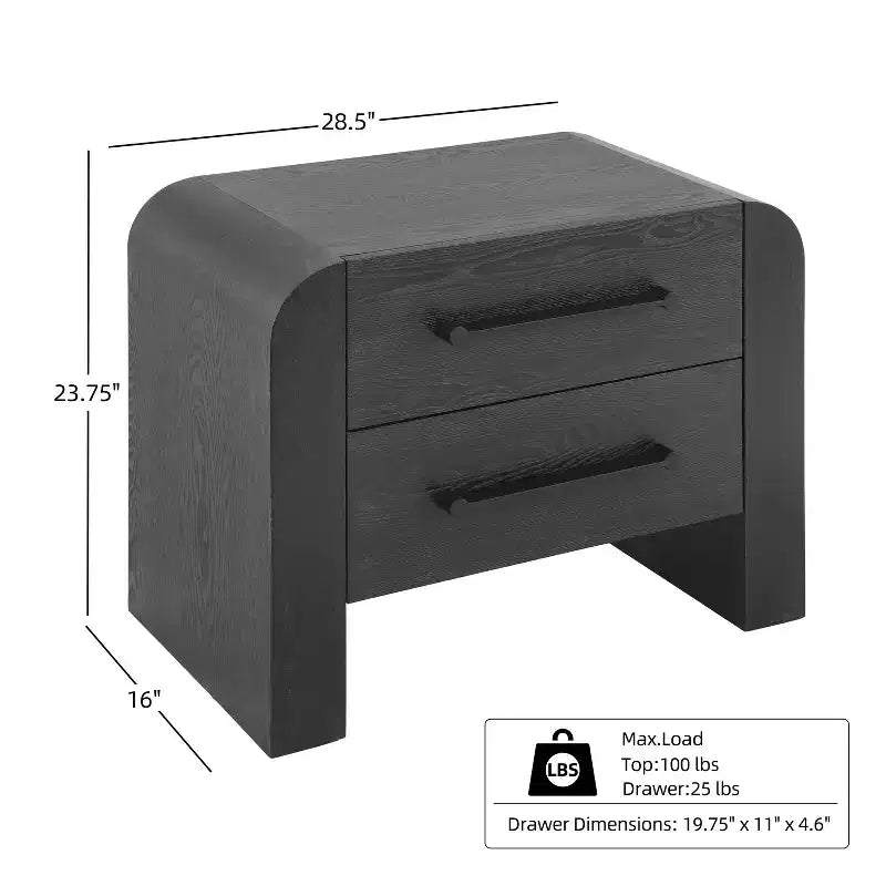 Comodino Moderno con 2 Cassetti