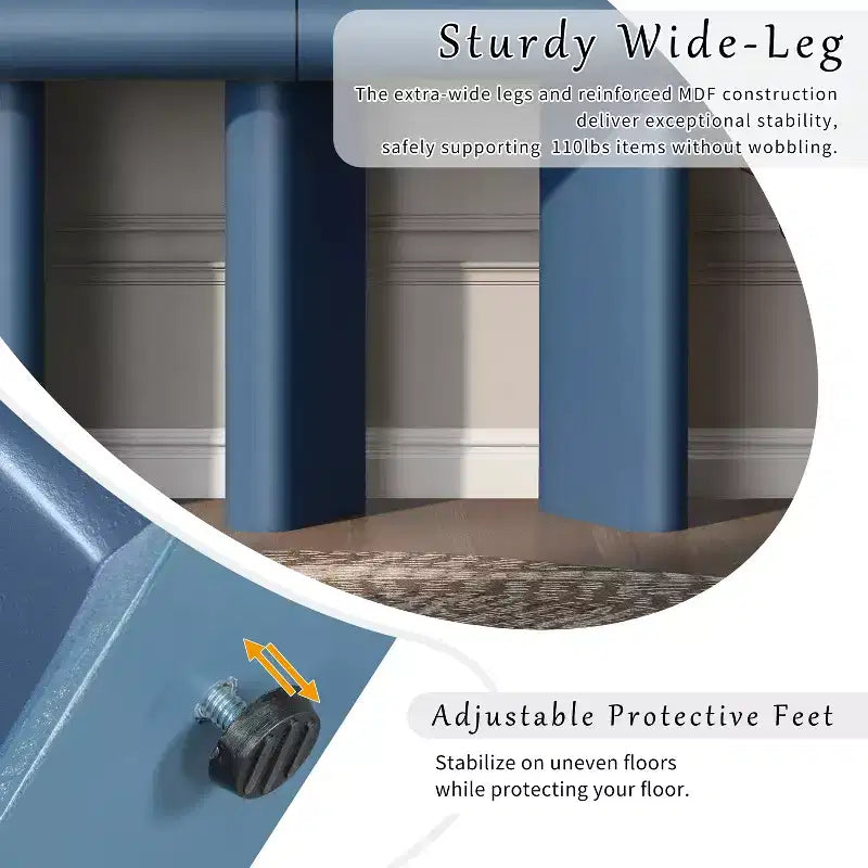 Consolle da ingresso stretta con cassetto curvo e gambe geometriche