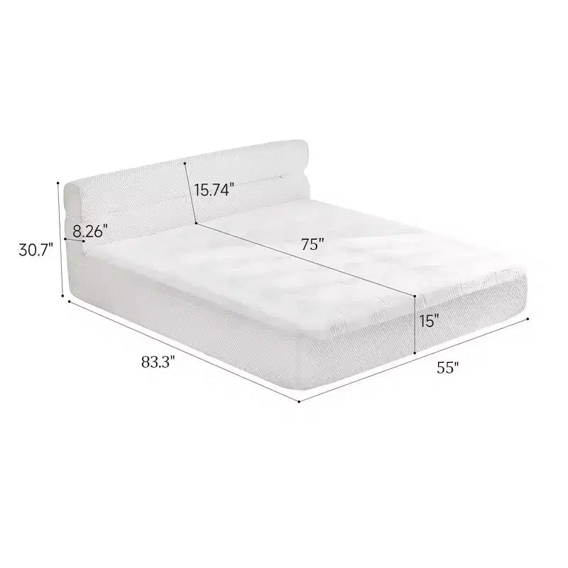 Letto con Materasso Imbottito Contemporaneo