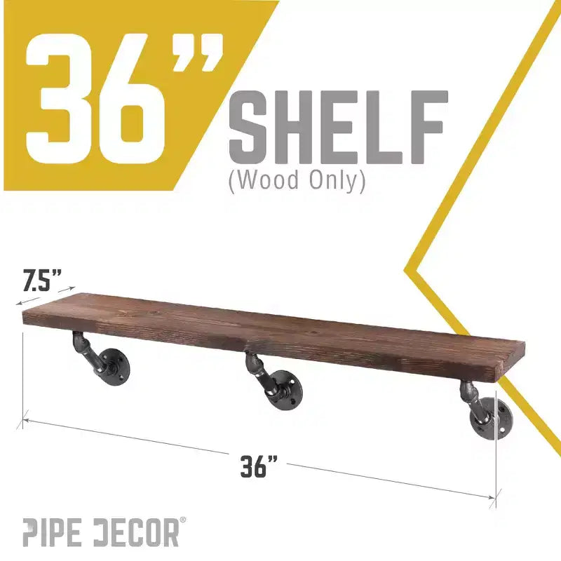 Mensola da parete in legno di recupero da 36 pollici – Marrone Trail