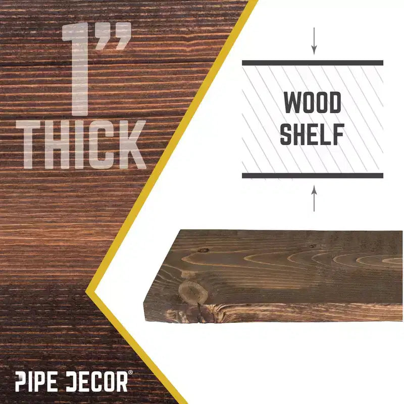 Mensola da parete in legno di recupero da 36 pollici – Marrone Trail
