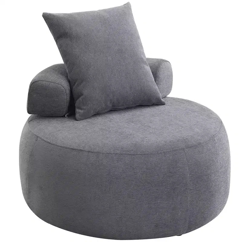 Poltrona lounge rotonda imbottita con cuscino