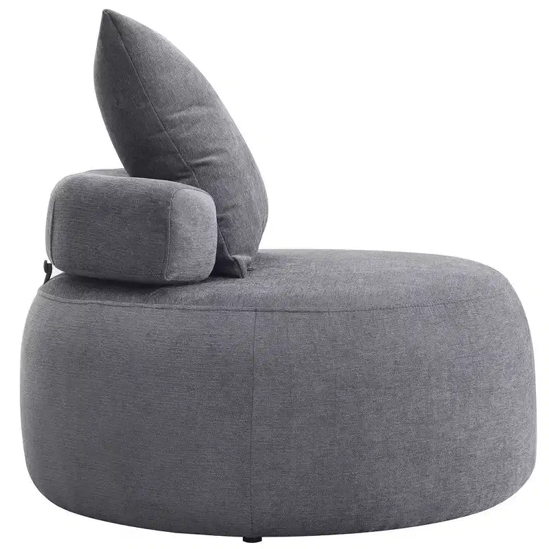 Poltrona lounge rotonda imbottita con cuscino
