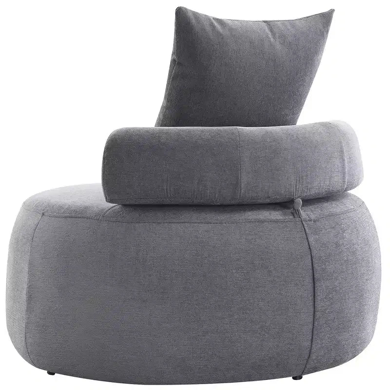 Poltrona lounge rotonda imbottita con cuscino