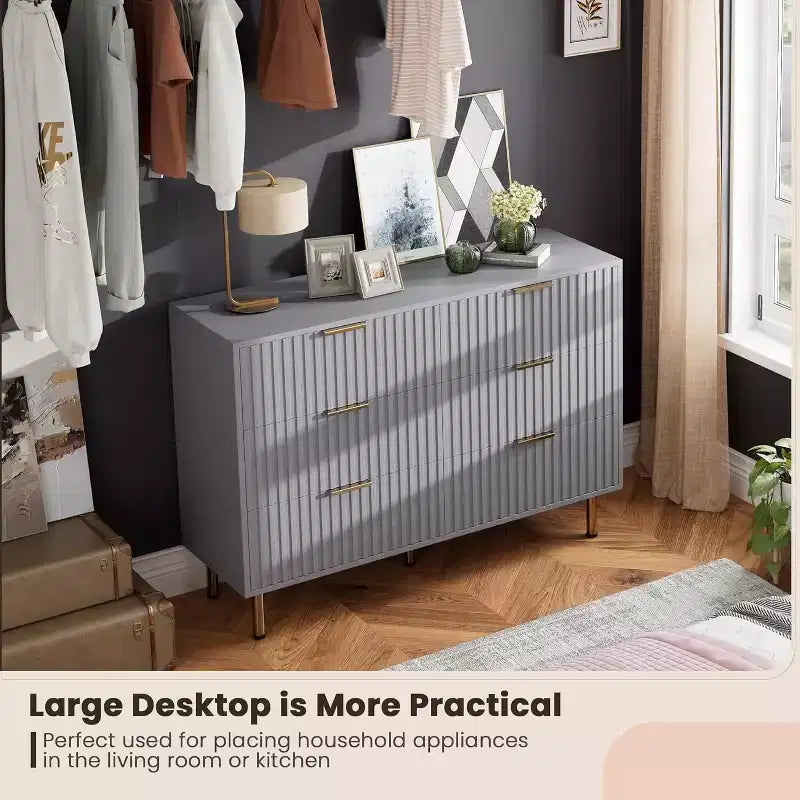 Cassettiera a 6 cassetti con contenitore – Comò moderno in legno per camera da letto, soggiorno e corridoio