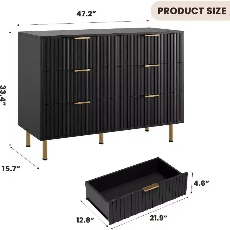Cassettiera a 6 cassetti con contenitore – Comò moderno in legno per camera da letto, soggiorno e corridoio