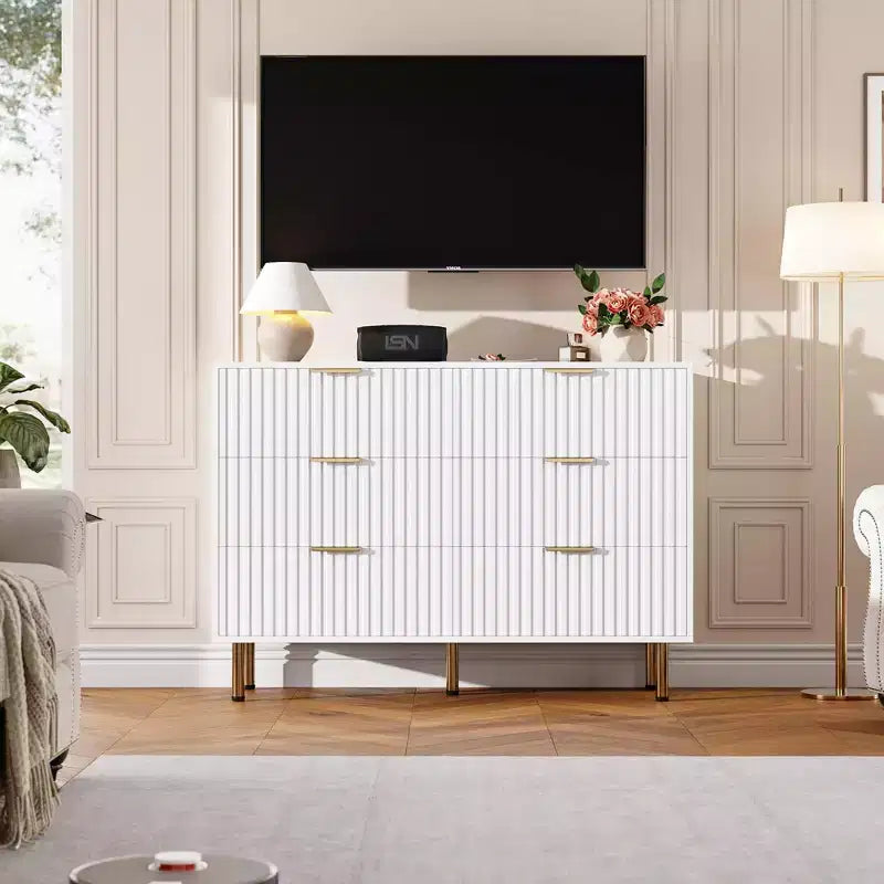 Cassettiera a 6 cassetti con contenitore – Comò moderno in legno per camera da letto, soggiorno e corridoio