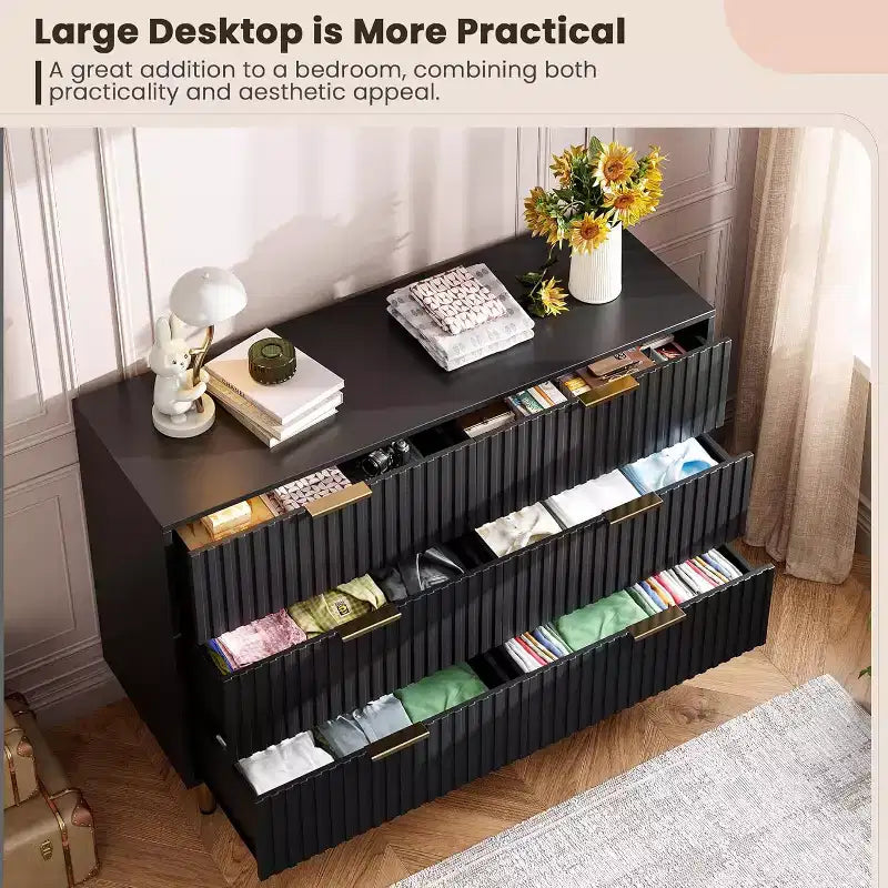 Cassettiera a 6 cassetti con contenitore – Comò moderno in legno per camera da letto, soggiorno e corridoio