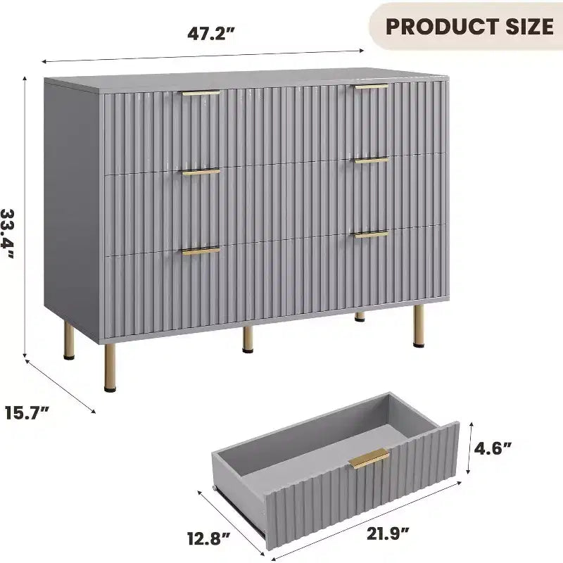 Cassettiera a 6 cassetti con contenitore – Comò moderno in legno per camera da letto, soggiorno e corridoio