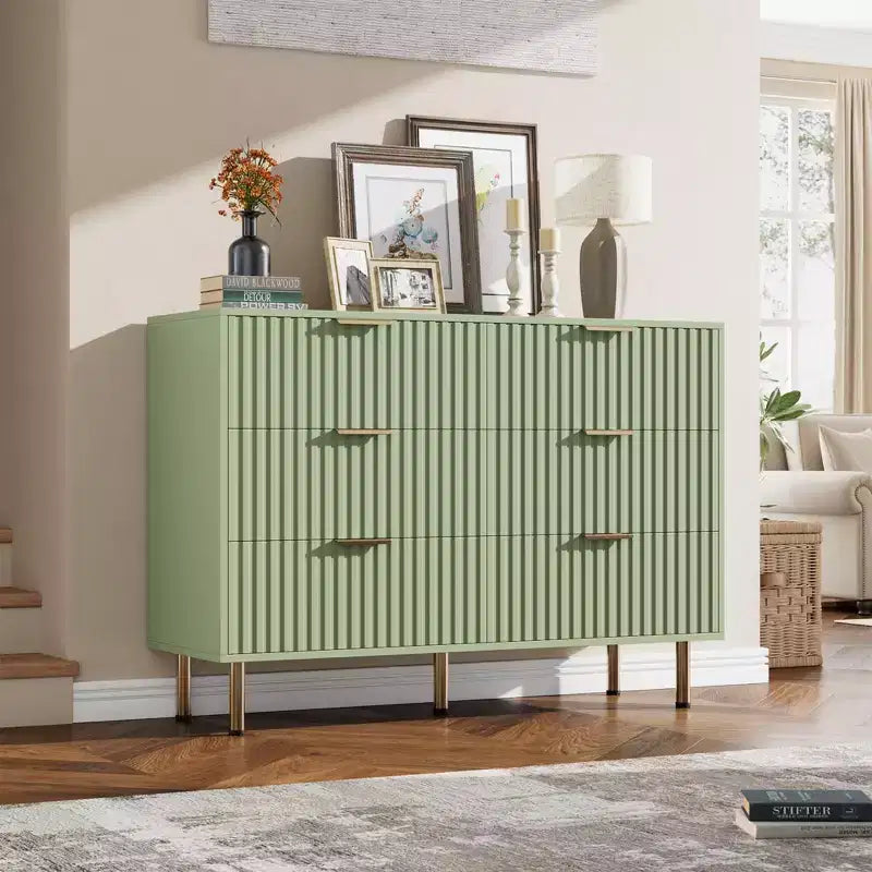 Cassettiera a 6 cassetti con contenitore – Comò moderno in legno per camera da letto, soggiorno e corridoio