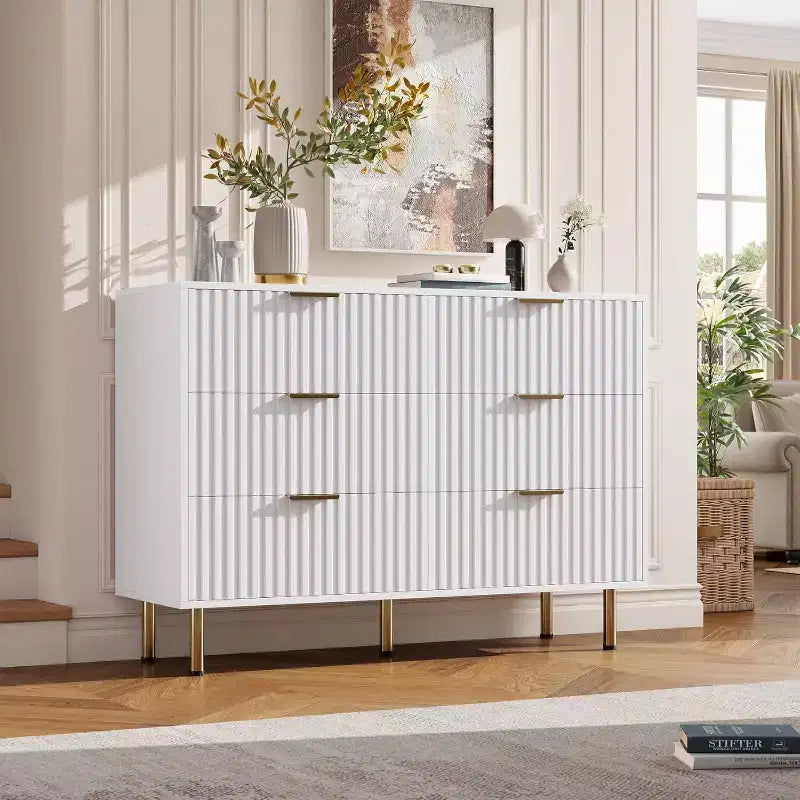 Cassettiera a 6 cassetti con contenitore – Comò moderno in legno per camera da letto, soggiorno e corridoio