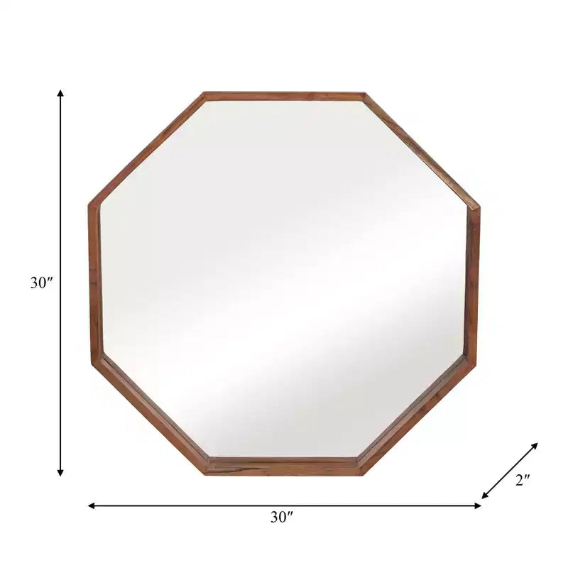 Specchio da parete ottagonale da 30 pollici con cornice in legno