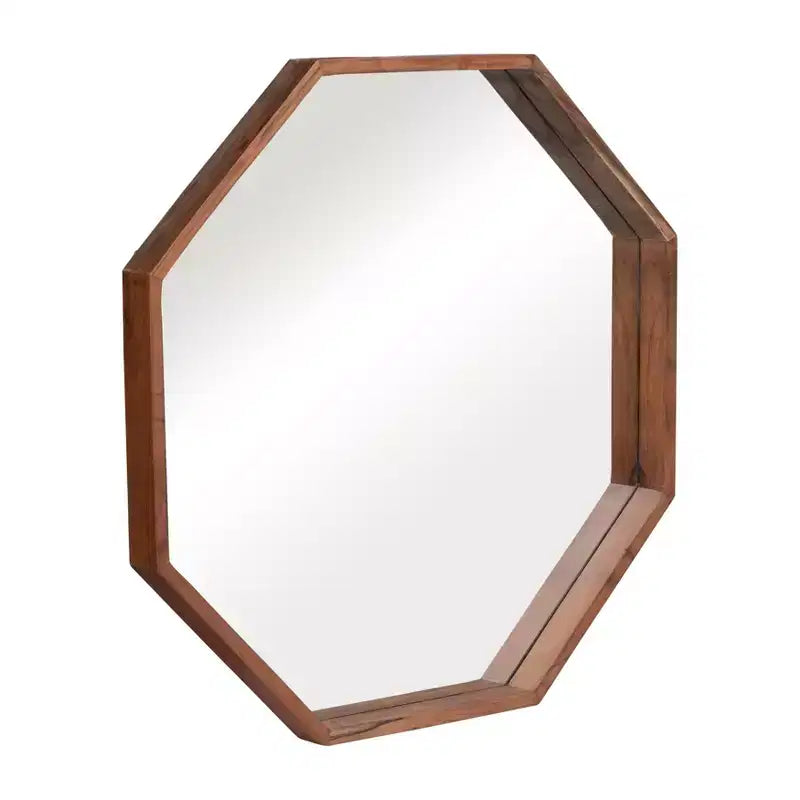 Specchio da parete ottagonale da 30 pollici con cornice in legno