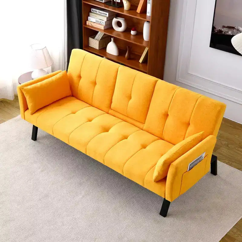 Divano letto convertibile da 70 pollici con portabicchieri e scomparti laterali