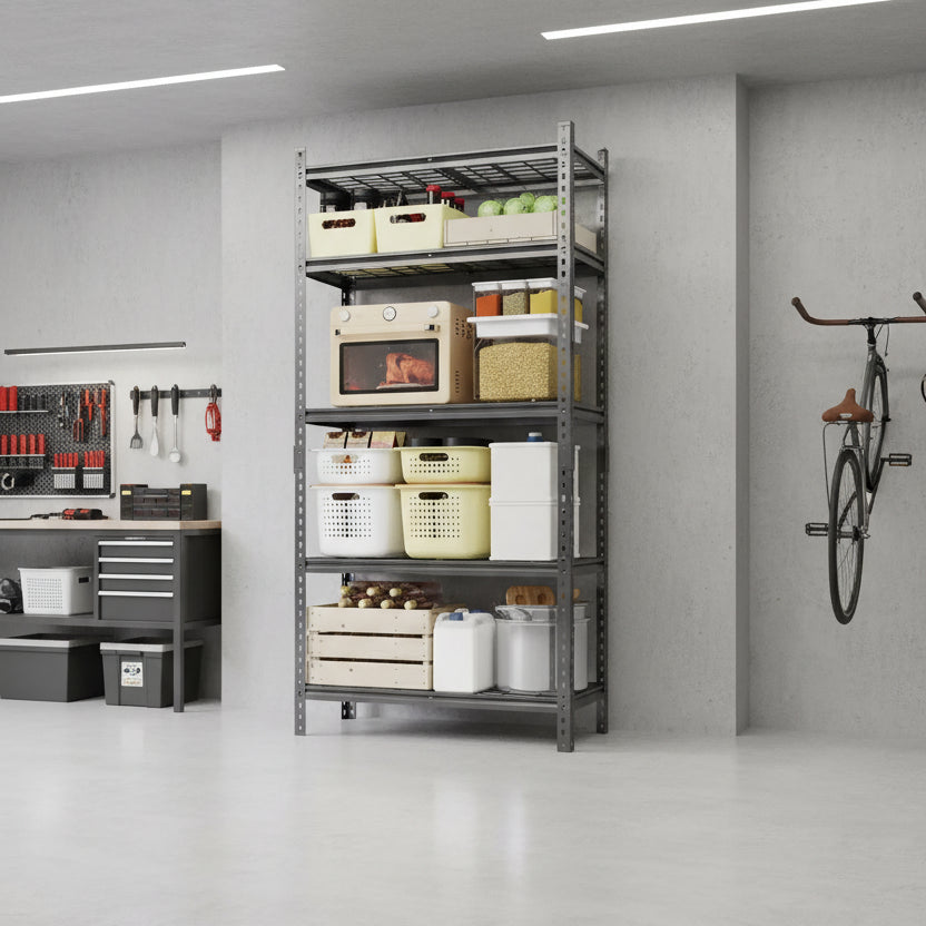 COZONY Heavy Duty Storage Shelves 5-Tier Adjustable Metal Shelving Unit Boltless Assembly High Capacity for Garage Basement Pantry