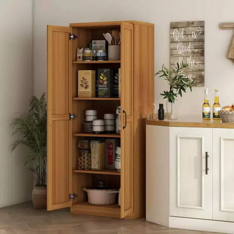Dispensa a colonna da cucina da 160 cm con 5 ripiani e 2 ripiani regolabili