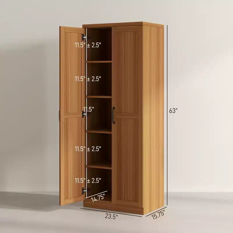 Dispensa a colonna da cucina da 160 cm con 5 ripiani e 2 ripiani regolabili