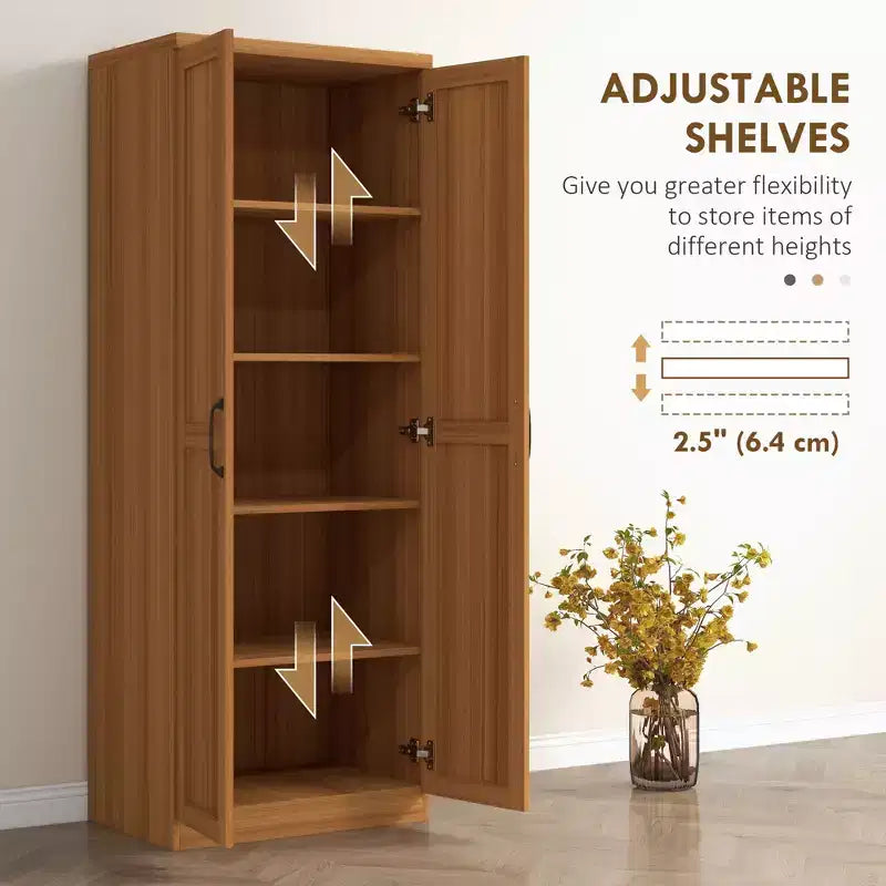 Dispensa a colonna da cucina da 160 cm con 5 ripiani e 2 ripiani regolabili