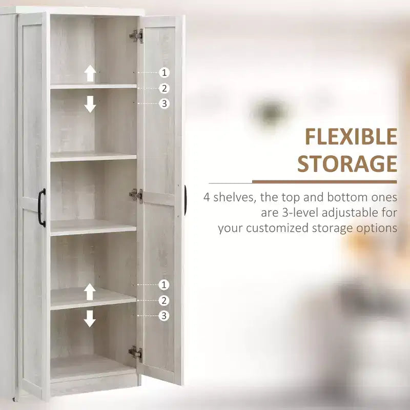 Dispensa a colonna da cucina da 160 cm con 5 ripiani e 2 ripiani regolabili