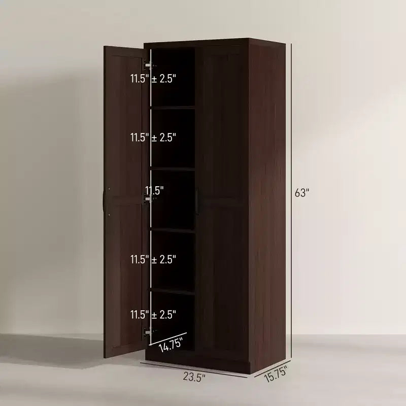 Dispensa a colonna da cucina da 160 cm con 5 ripiani e 2 ripiani regolabili