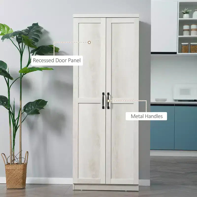 Dispensa a colonna da cucina da 160 cm con 5 ripiani e 2 ripiani regolabili