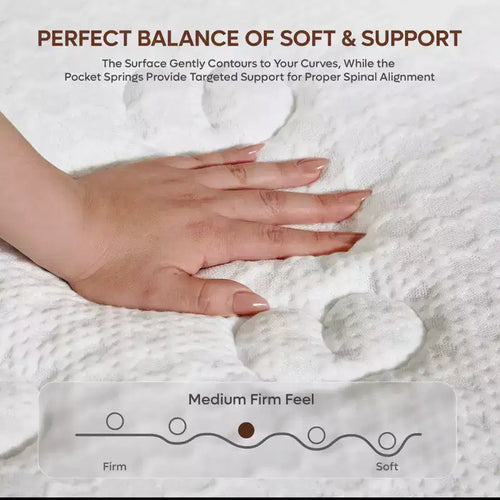 Materasso ibrido matrimoniale da 30 cm con memory foam in gel