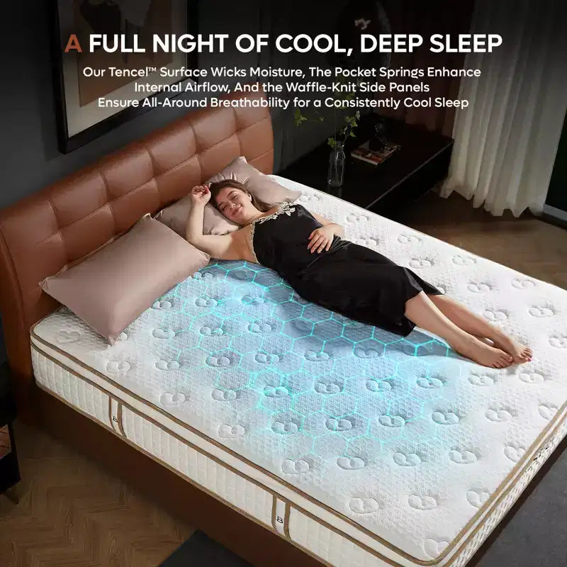 Materasso ibrido matrimoniale da 30 cm con memory foam in gel