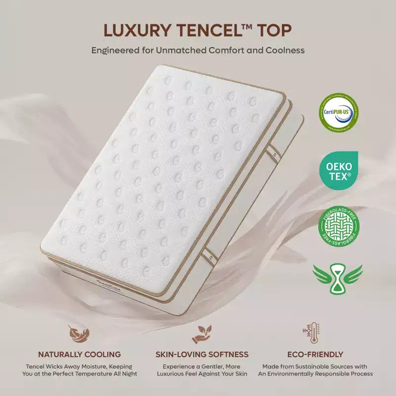 Materasso ibrido matrimoniale da 30 cm con memory foam in gel