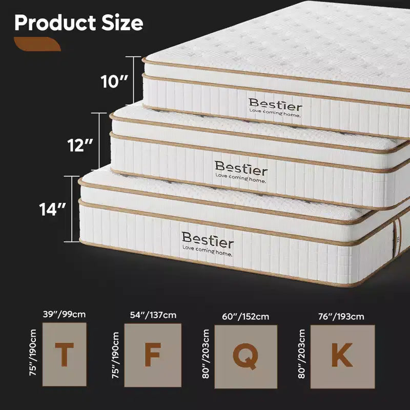 Materasso ibrido matrimoniale da 30 cm con memory foam in gel