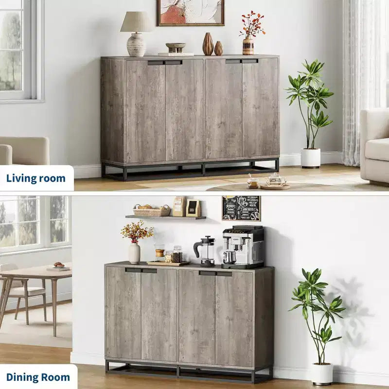 Credenza a 4 ante con ripiani regolabili