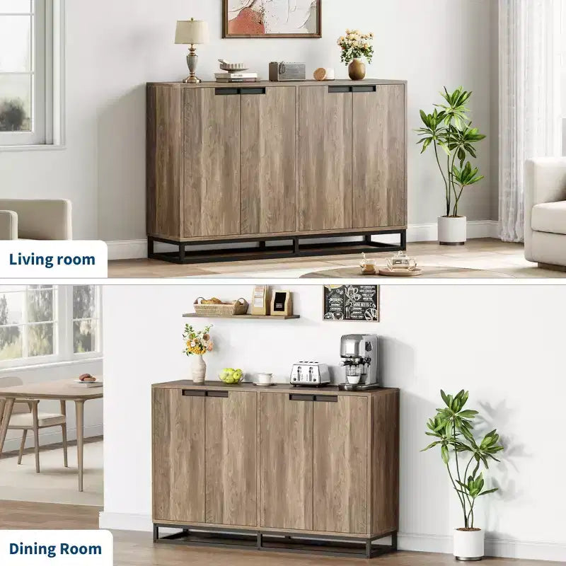 Credenza a 4 ante con ripiani regolabili
