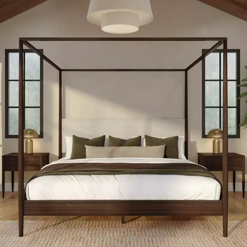 Letto matrimoniale king size con testiera imbottita