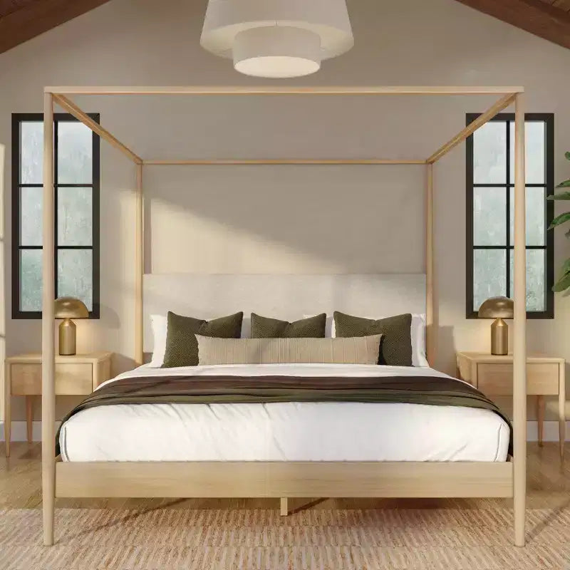Letto matrimoniale king size con testiera imbottita