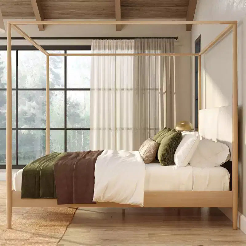 Letto matrimoniale king size con testiera imbottita