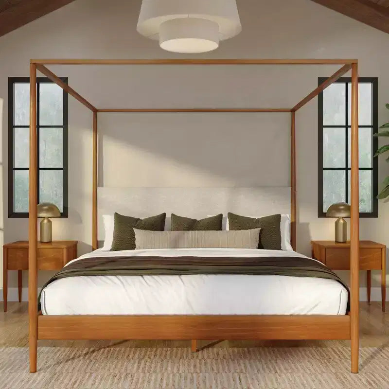 Letto matrimoniale king size con testiera imbottita