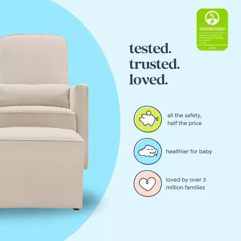 Pouf e Poggiapiedi Olive Glider – Crema con Bordino Crema