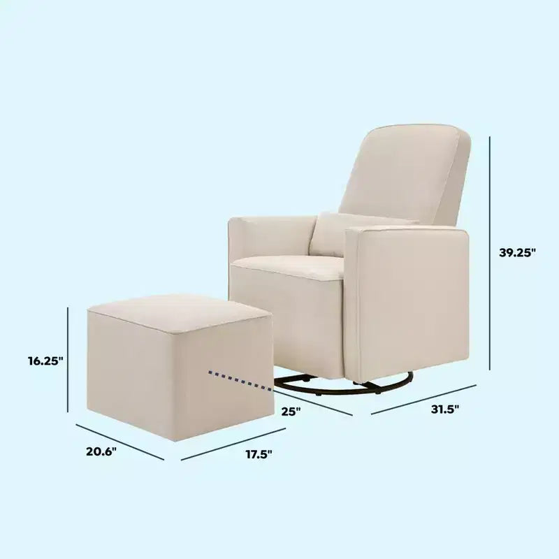 Pouf e Poggiapiedi Olive Glider – Crema con Bordino Crema