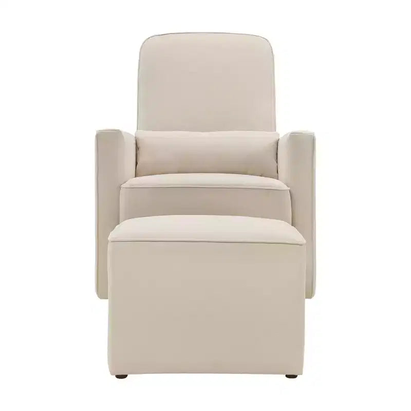 Pouf e Poggiapiedi Olive Glider – Crema con Bordino Crema