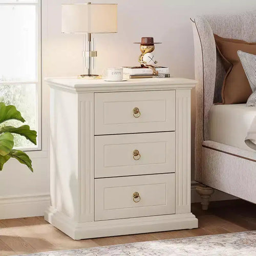 Lantine 3-Drawer Nightstand, Modern Night Stand with Storage Drawers, Wood Bedside Table Side End Table for Bedroom, Beige Visit the Tribesigns Store